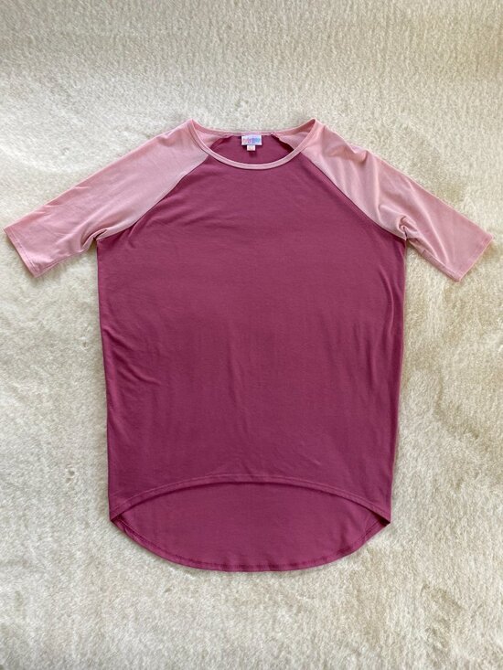 LuLaRoe Tops - LuLaRoe Irma Pink T Raglan Sleeves size XXS oversized relaxed fit